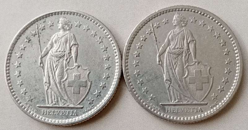 1978/1979 Switzerland 2 Francs set