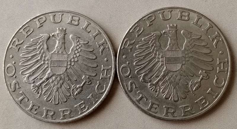 1974 and 1979 Austria 10 Schilling set