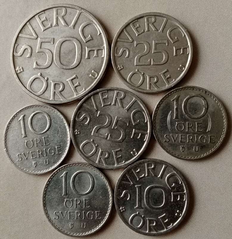 Lot of x7 Swedish coins