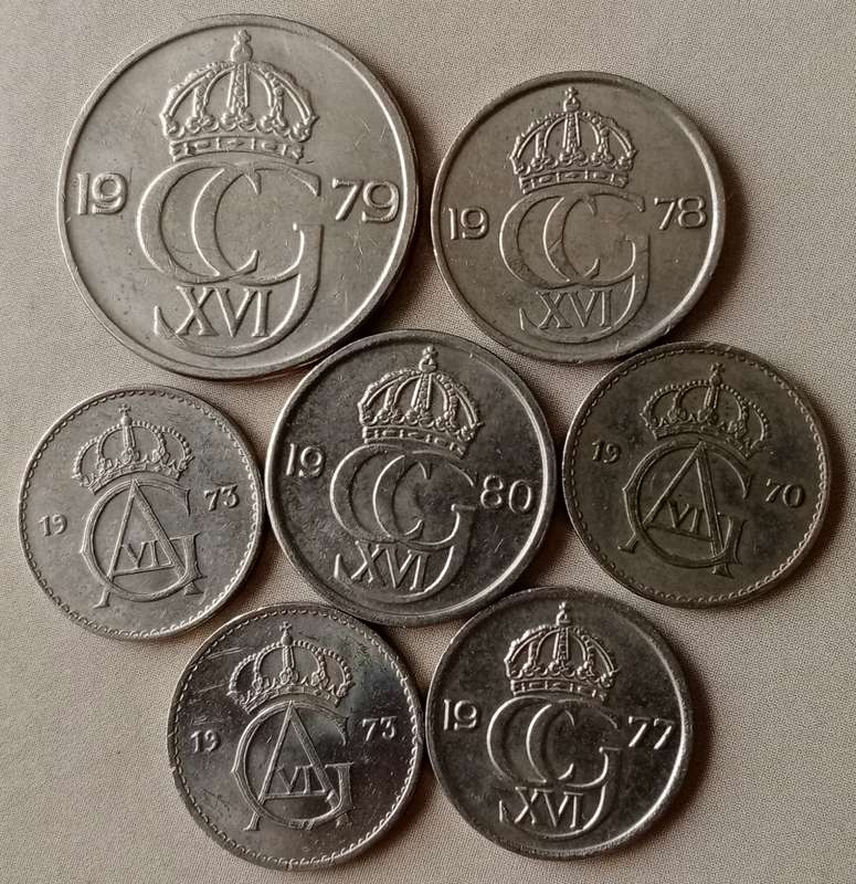 Lot of x7 Swedish coins