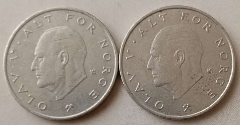 1975 and 1977 Norway 1 Krone