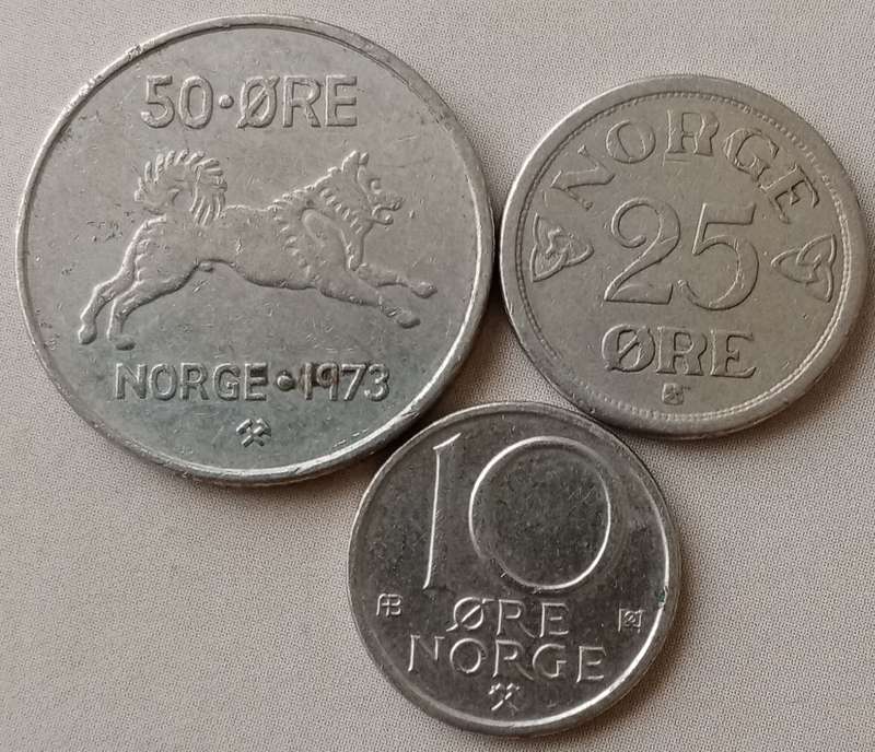 Norway 10/25 and 50 Ore set
