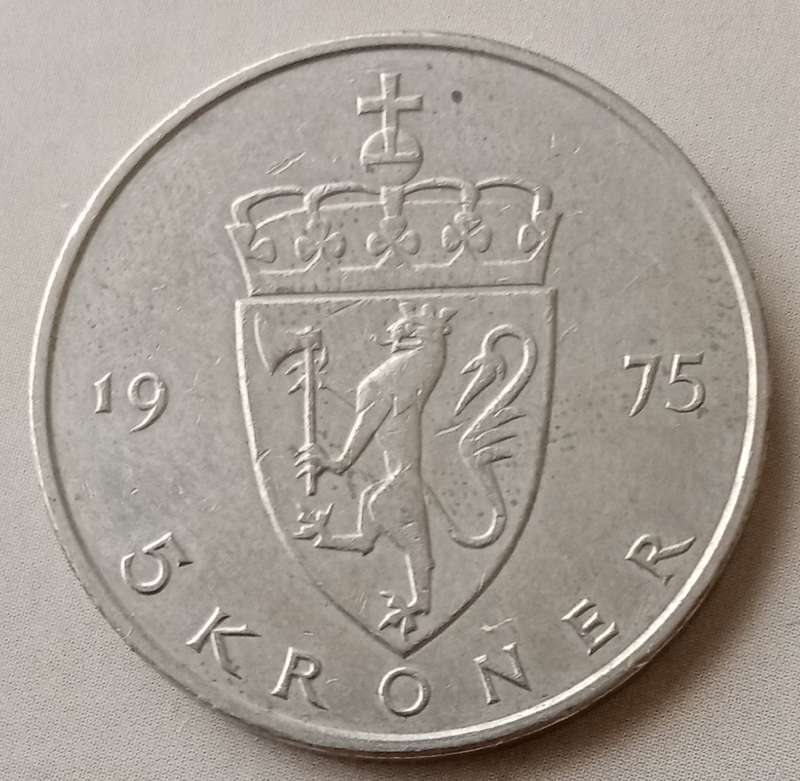 1975 Norway 5 Kroner