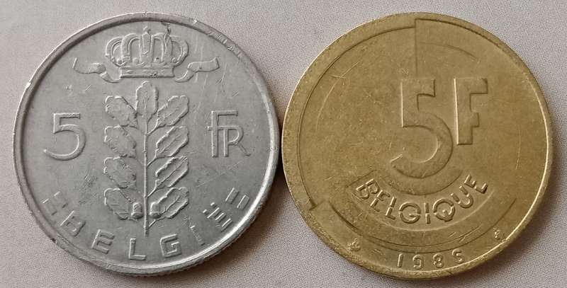 1975/1986 Belgium 5 Francs