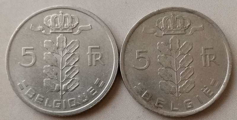 1975/1978 Belgium 5 Francs