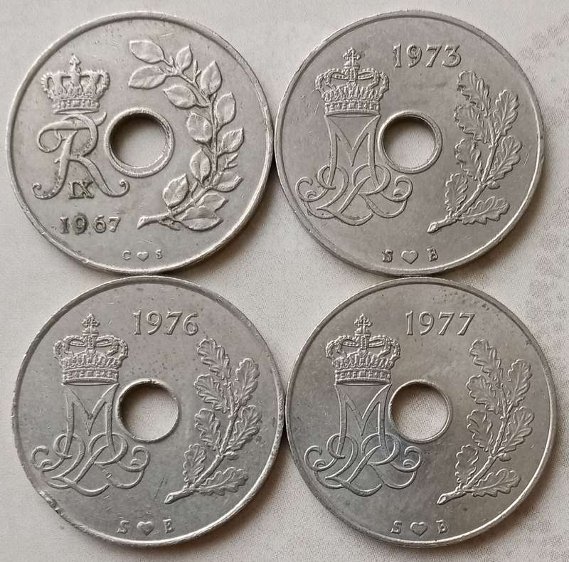 1967/1973/1976/1977 Denmark 25 Ore