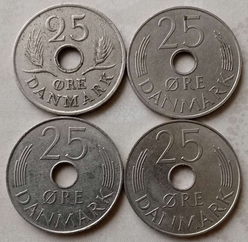 1967/1973/1976/1977 Denmark 25 Ore
