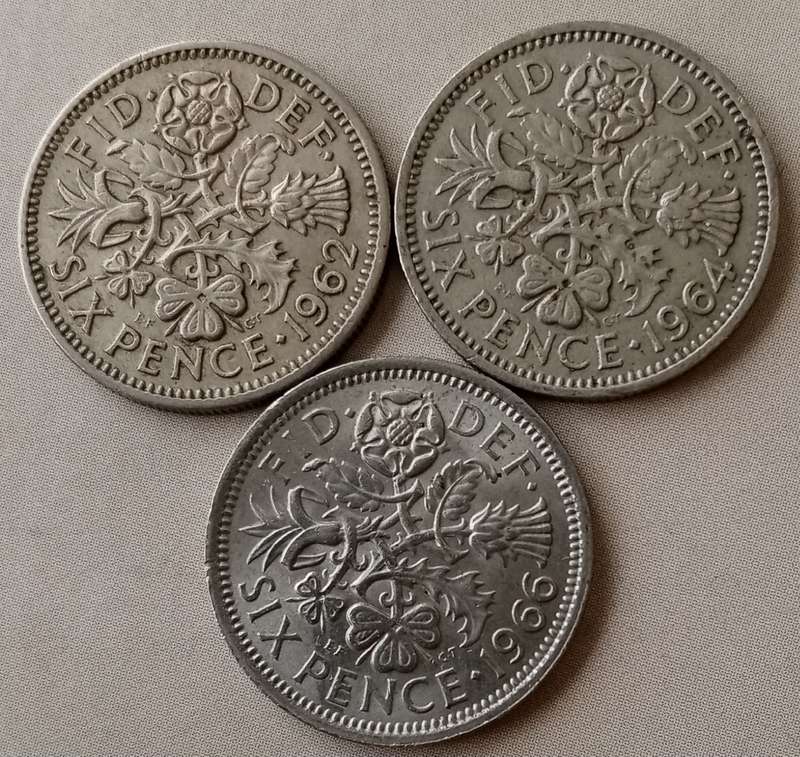 1962/1964 and 1966 British sixpence set