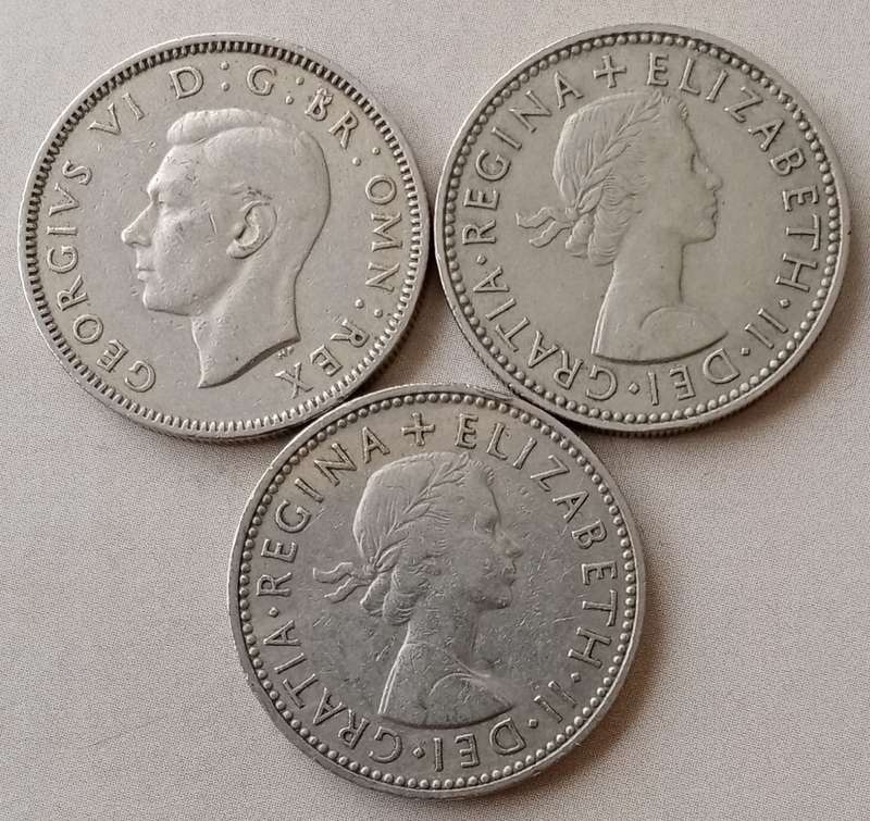 1948/1955/1957 British shilling set