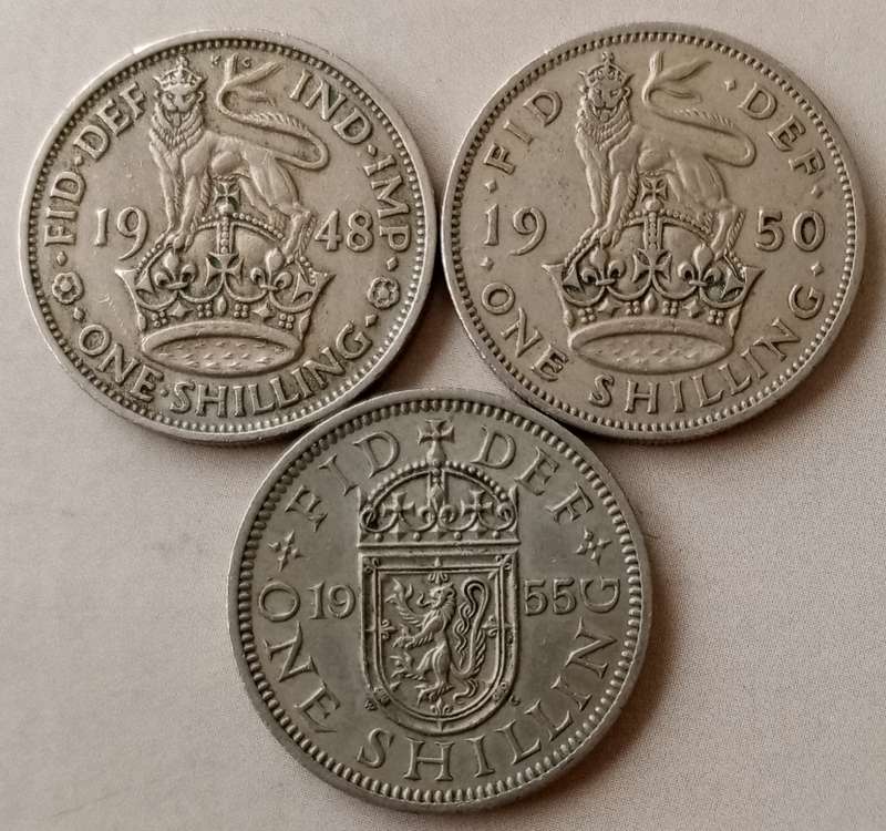 1948/1950/1955 British shilling set