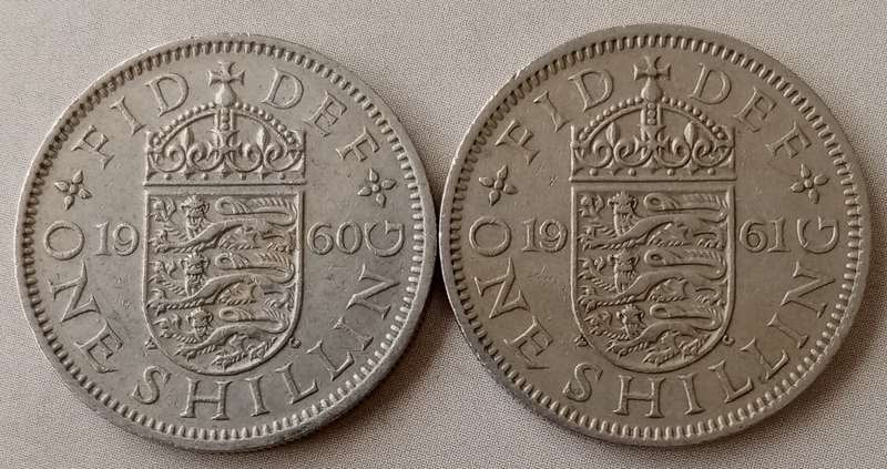 1960/1961 British shilling set