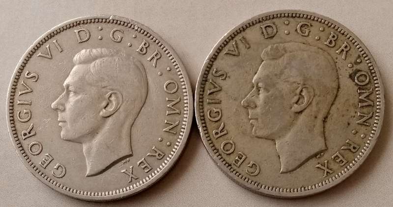 1947 and 1948 British half crown