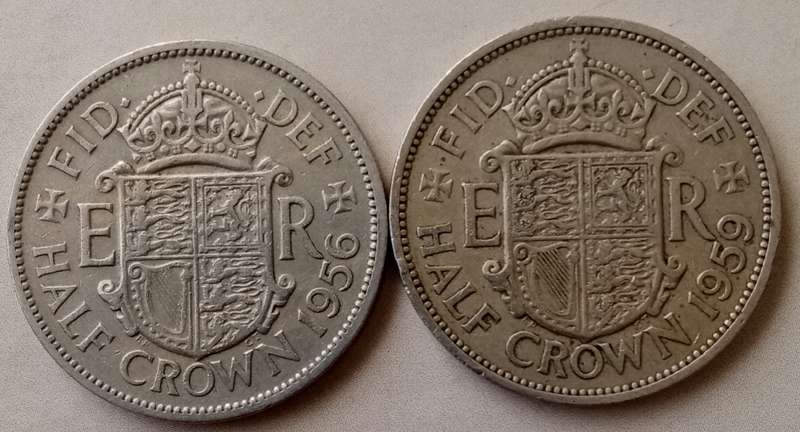 1956 and 1959 British half crown set