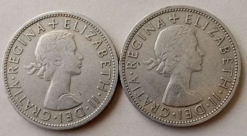 1956 and 1959 British half crown set