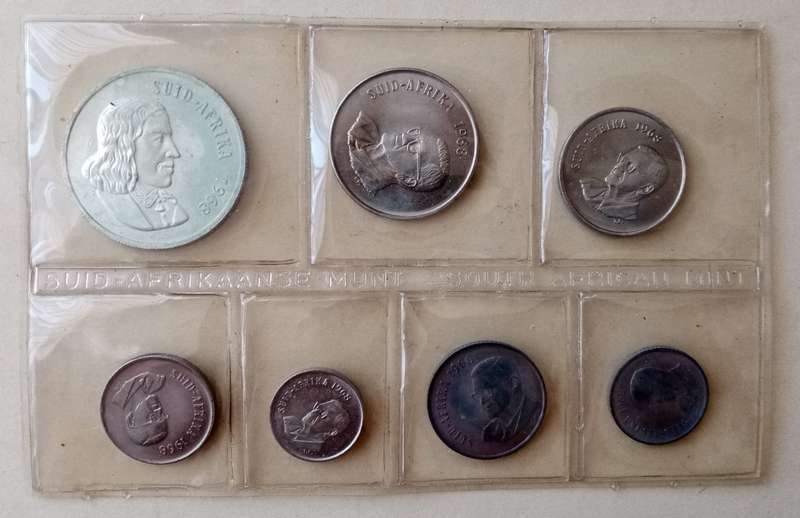 1968 Afrikaans uncirculated Mint set incl.silver R1 (mintage: 22100)