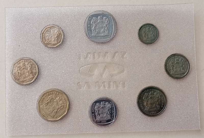 1991 Uncirculated Mint set (R2-1c) mintage: 15000.