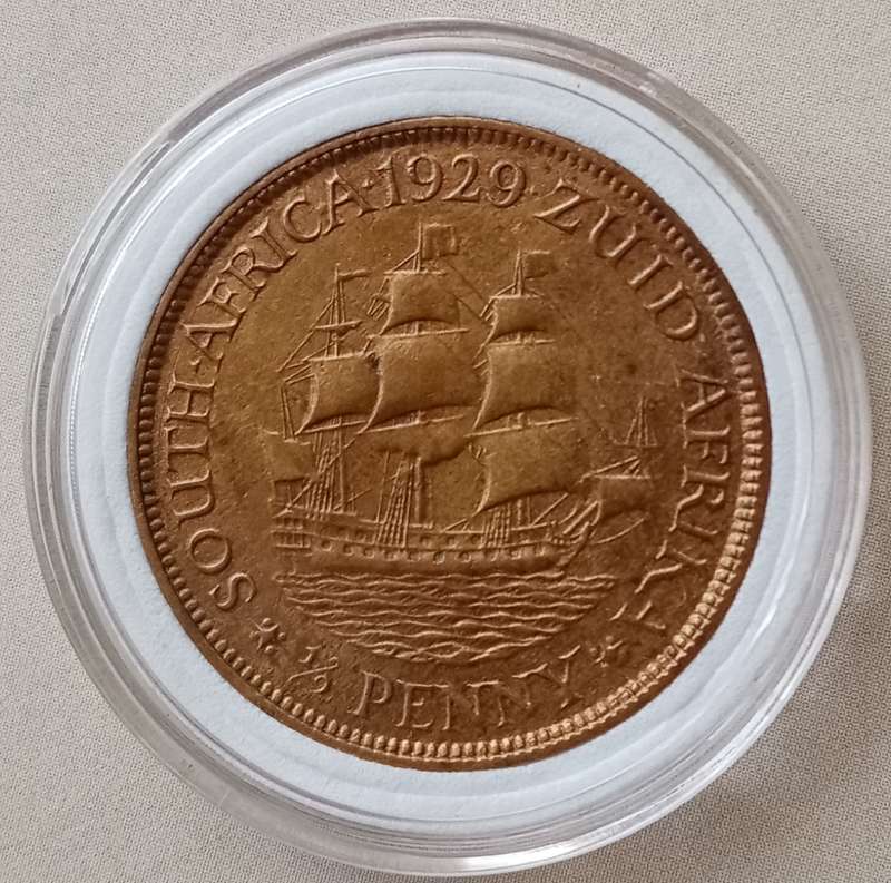 High grade 1929 union 1/2 Penny in AU