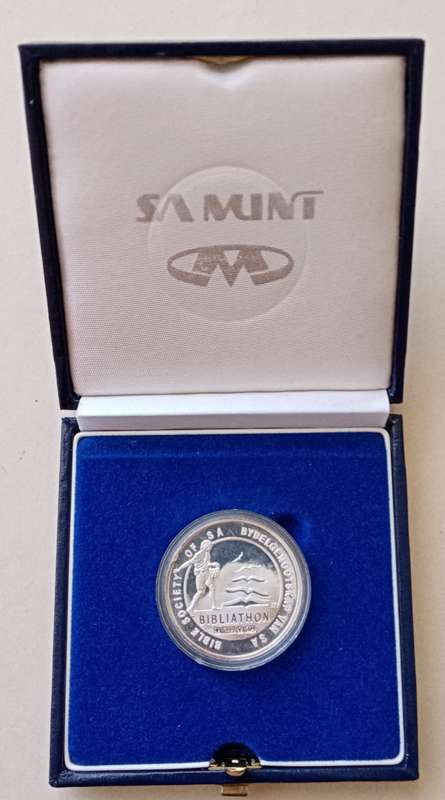 1994 Bible Society of S.A proof pure silver medal in box