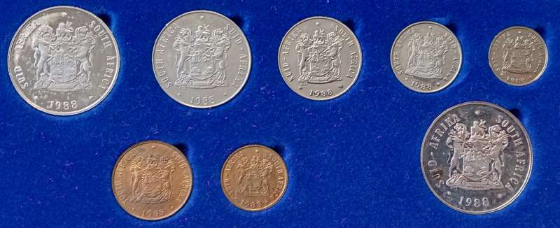 1988 Republic short proof set with double R1 (mintage: 7250)