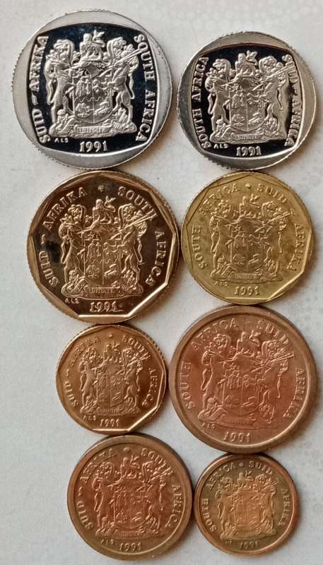 1991 Republic proof set (R2-1c) without box (mintage: 11800)