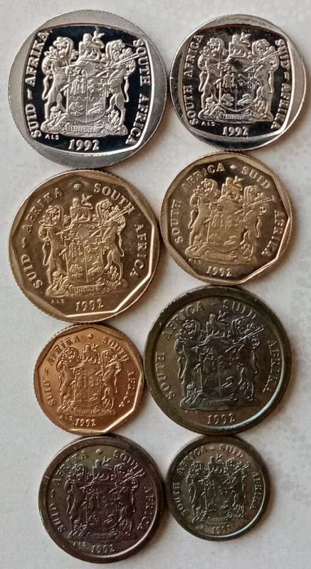 1992 Republic proof set (R2-1c) without box (mintage: 10263)