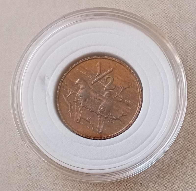 Encapsulated 1981 republic proof 1/2c (mintage: 10000)