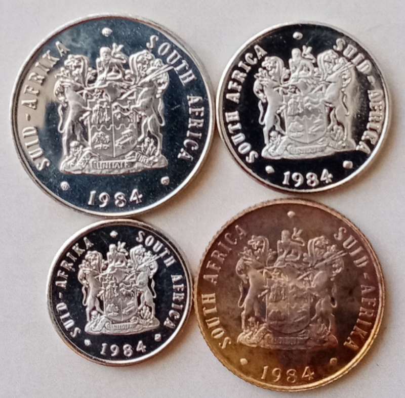 1984 Republic proof 20c-2c (4 coins)