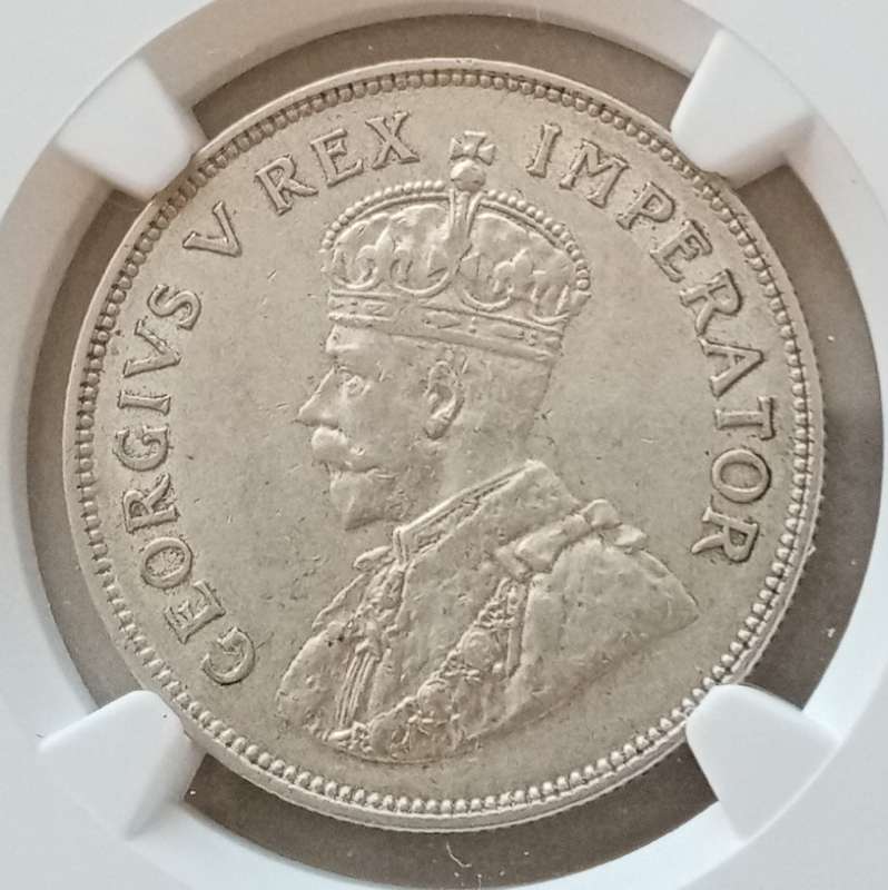 High grade 1934 Union silver 2 1/2 Shillings NGC AU53