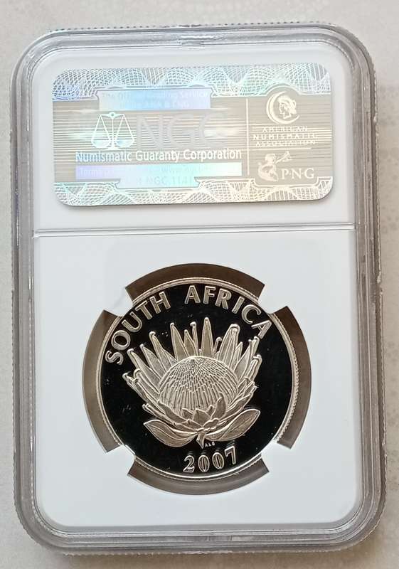 Scarcer 2007 Mandela silver R1 NGC MS67 (1993 Nobel Laureate)
