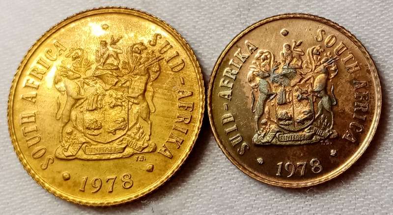 1978 Republic proof 2c and 1c set
