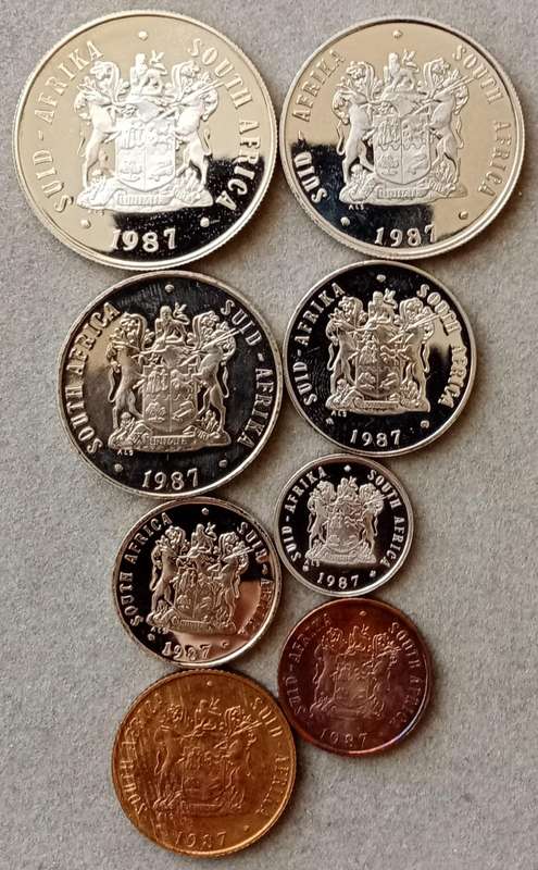 1987 Republic short proof set with silver and nickel R1 (not boxed)