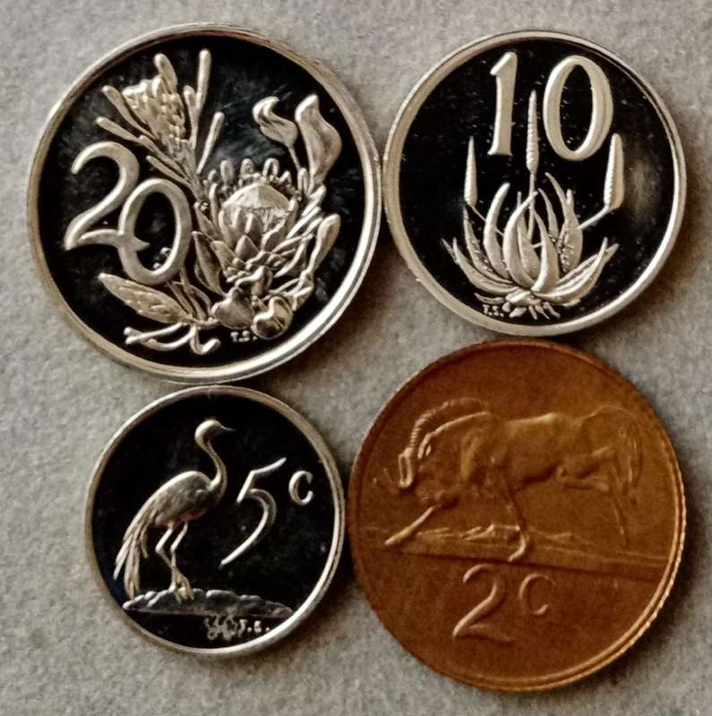 1977 Republic proof 20c/10c/5c and 2c