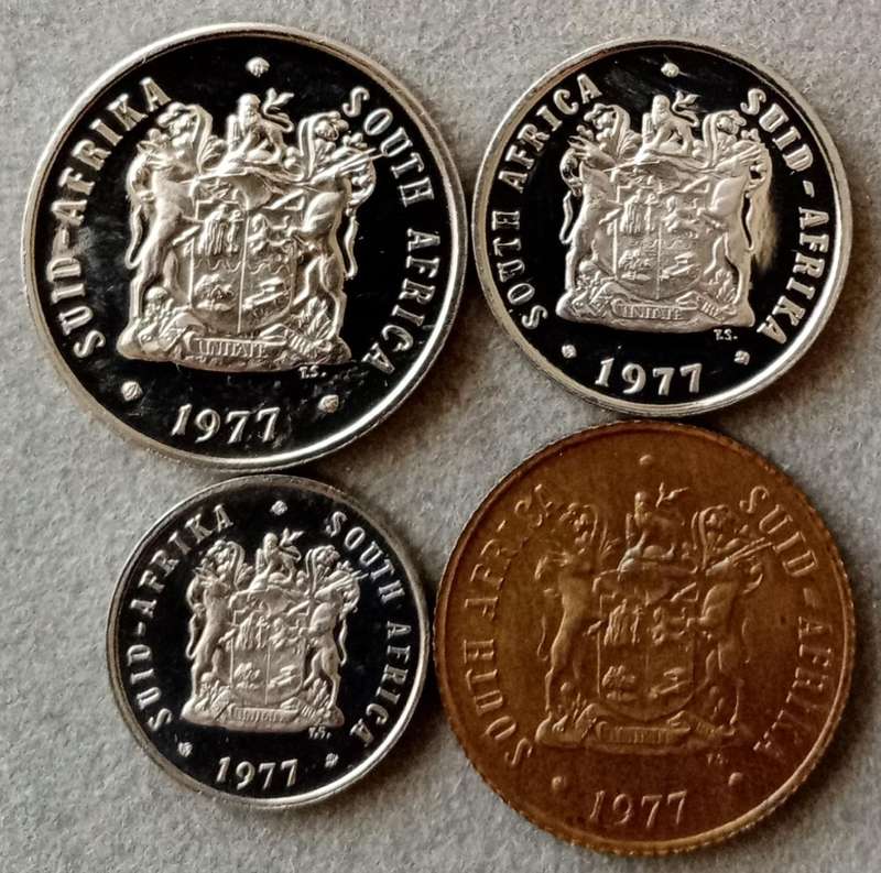 1977 Republic proof 20c/10c/5c and 2c