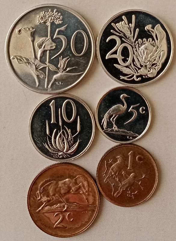 1975 Republic proof 50c-1c (6 coins)