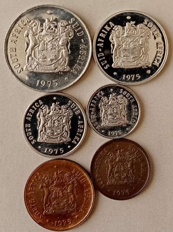 1975 Republic proof 50c-1c (6 coins)