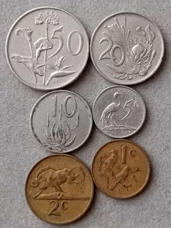 1974 Republic 50c-1c set (6 coins)