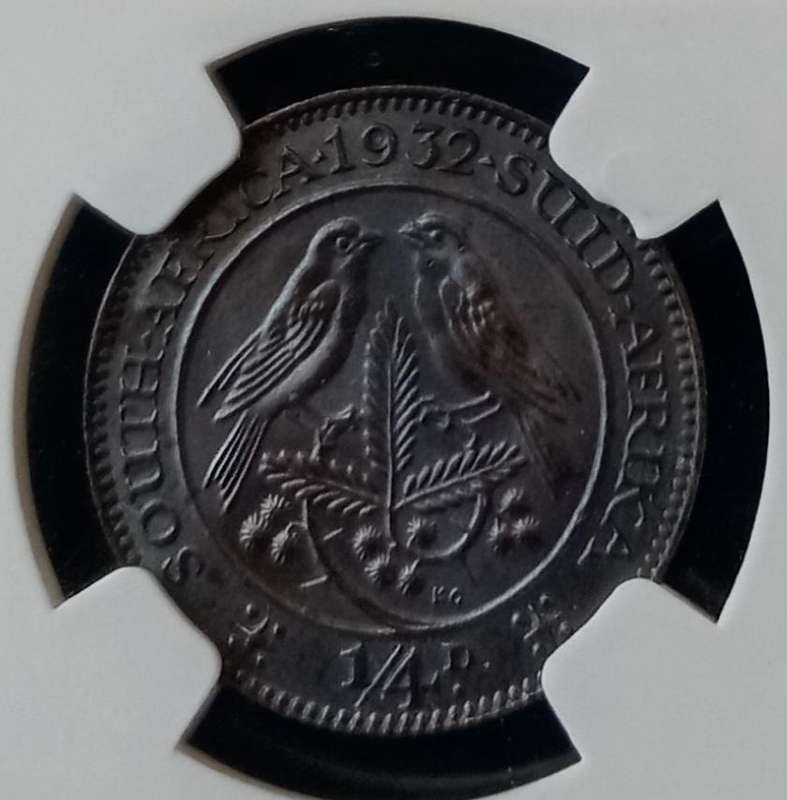 1932 Union 1/4 penny NGC MS63 BN