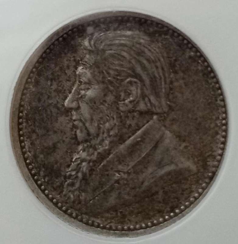 1894 Kruger silver sixpence NGC XF45