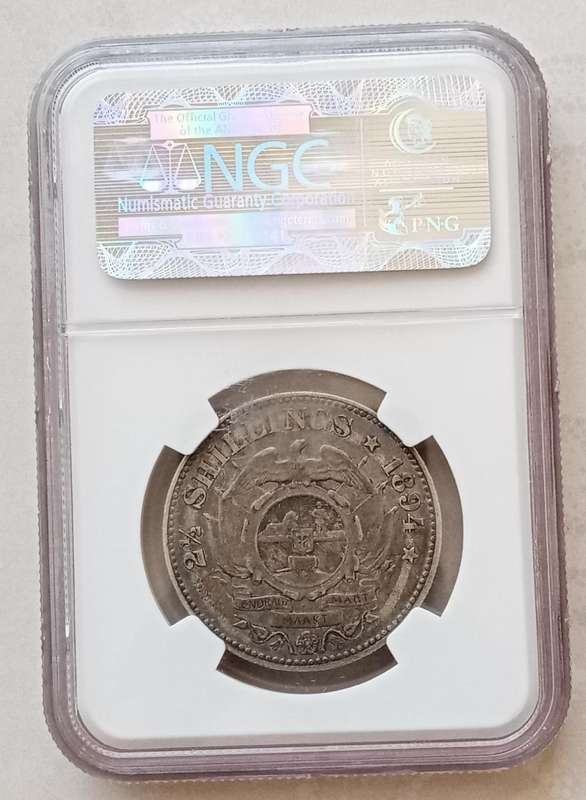 1894 ZAR Kruger silver 2 1/2 Shillings NGC XF40