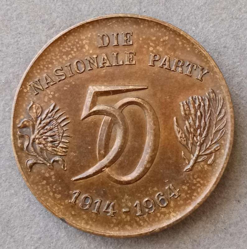 1964 The National Party golden jubilee bronze medal