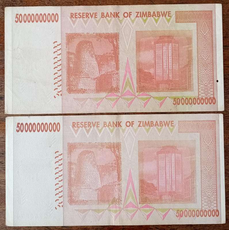 2008 Zimbabwe 50 Billion dollars notes