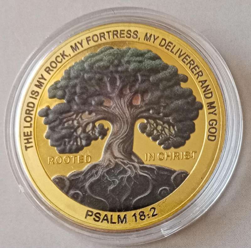 Tree of life commemorative novelty coin with inspirational bible verse - (40mm)