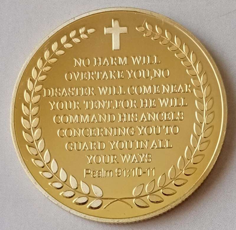 Archangel Michael commemorative novelty coin with inspirational bible verse - (40mm)