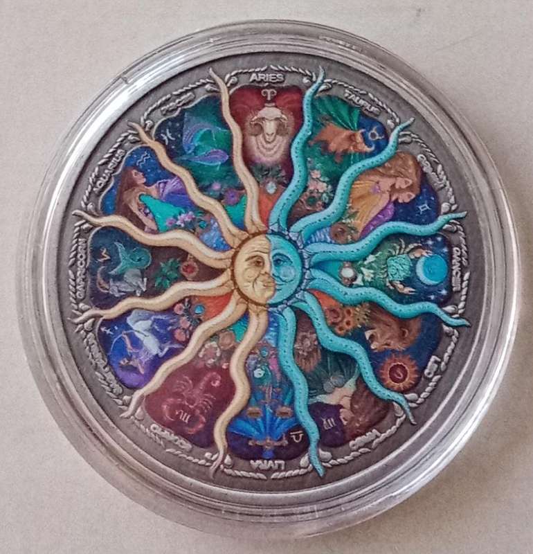 Twelve constellations sun/moon commemorative replica novelty coin (40mm)