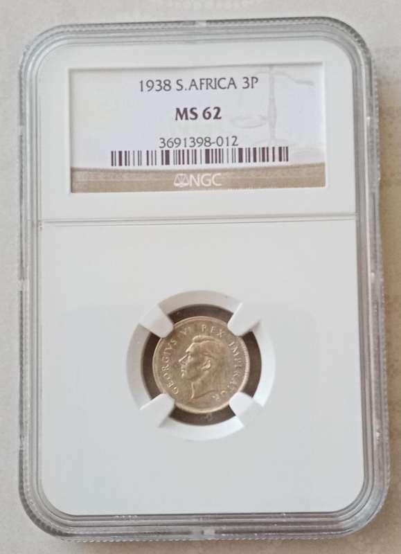 Nice 1938 Union silver tickey NGC MS62