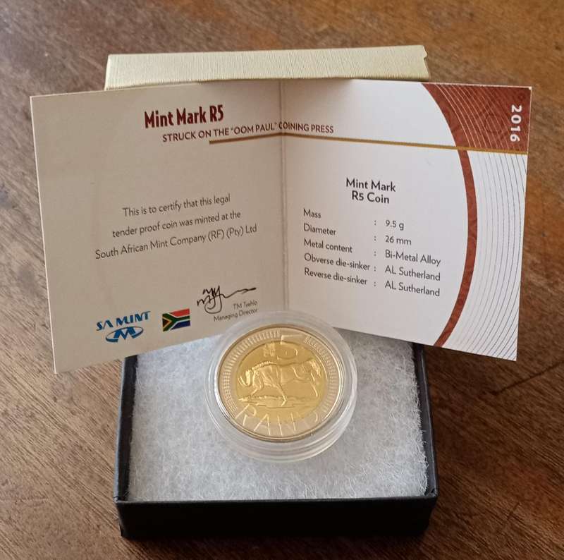 2016 Oom Paul Mintmark proof R5 in box with certificate (mintage: 392)