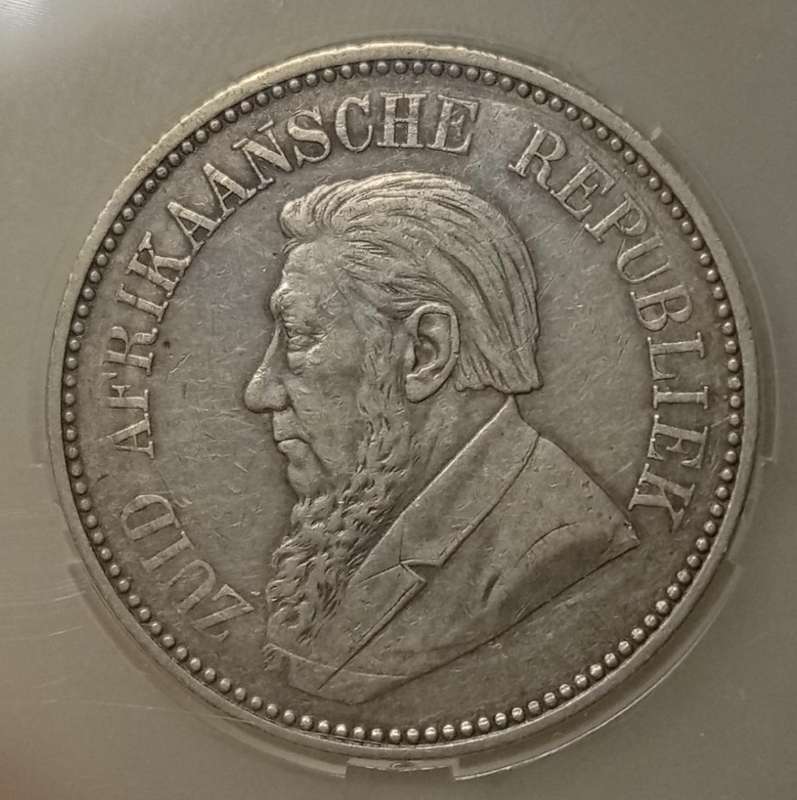 1897 ZAR Kruger silver 2 1/2 Shillings SANGS AU50