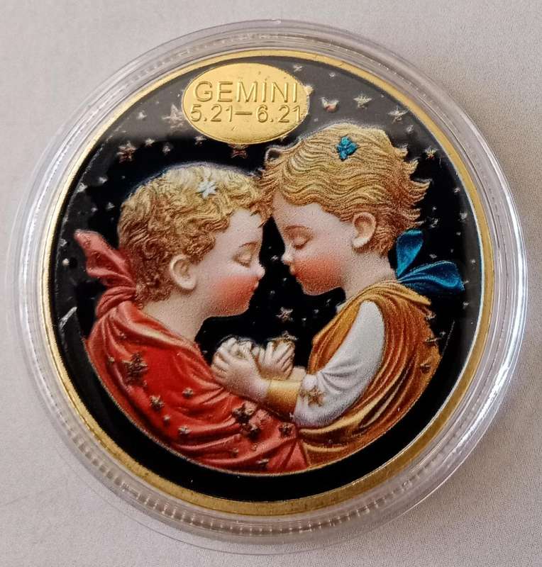 Cute Gemini Zodiac sign commemorative novelty coin (40mm)