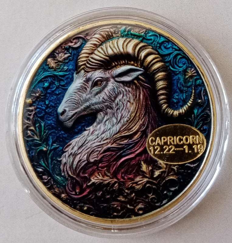 Capricorn Zodiac sign commemorative novelty coin (40mm)