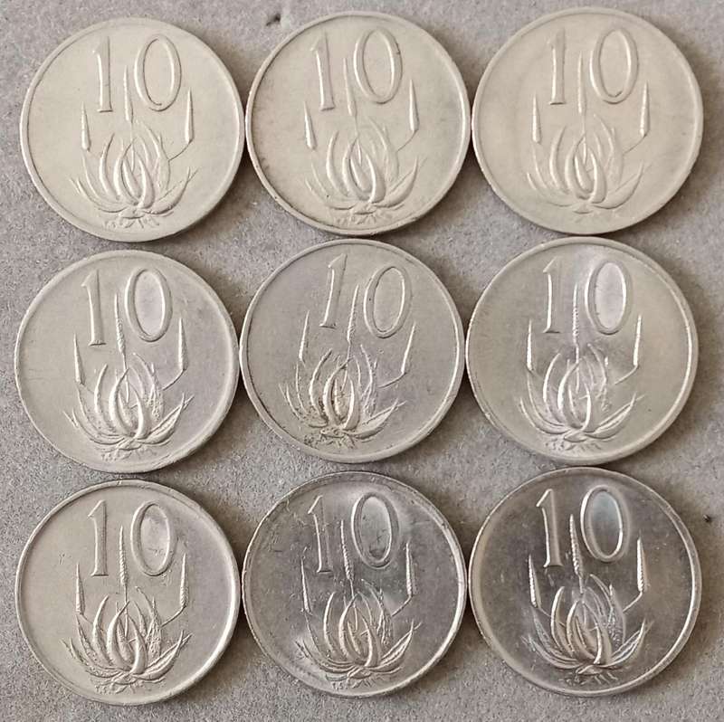 1981 - 1989 Nickel 10c set in sequence